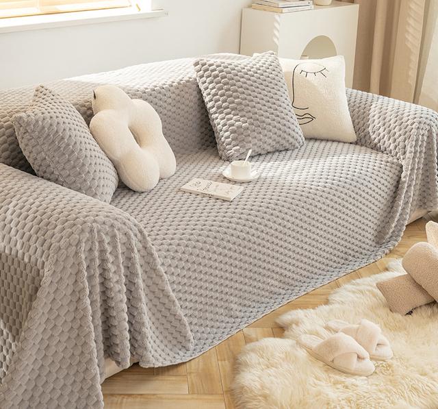 

Плюшевый жаккардовый чехол для дивана для гостиной, нескользящий диван-полотенце, чехлы для домашних кресел, L-образные угловые чехлы для диванов 180 x 130cm 1PC