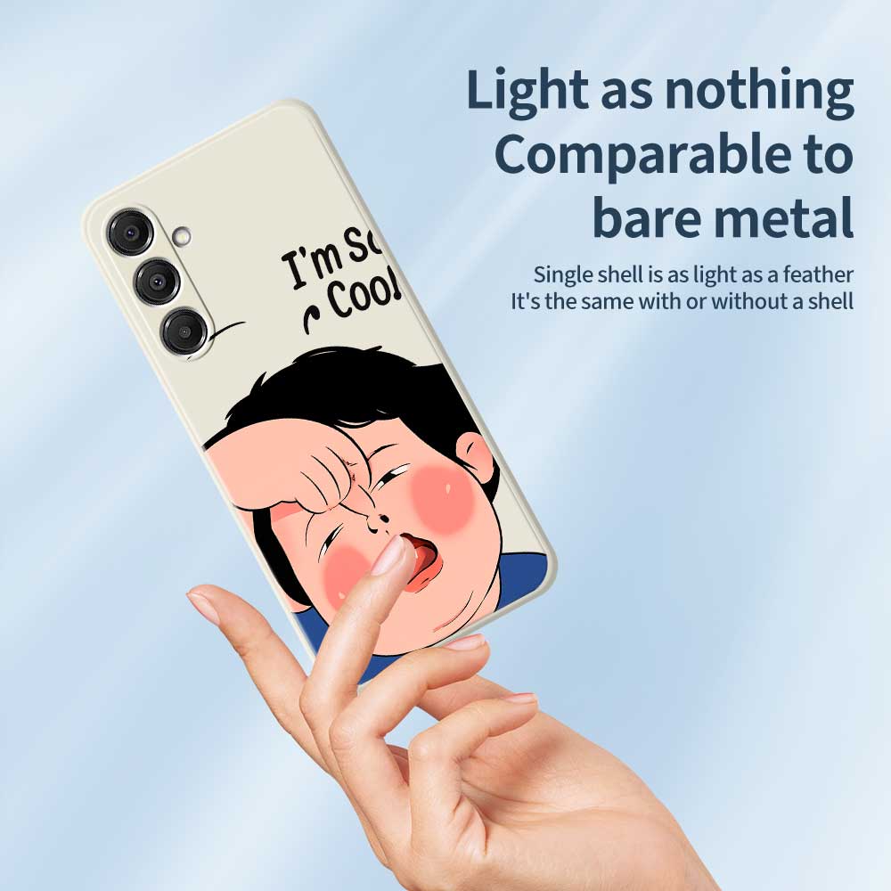 For Samsung Galaxy A16 5G/4G Case Make Faces Kid Pattern Printing Straight Edge TPU Phone Back Cover