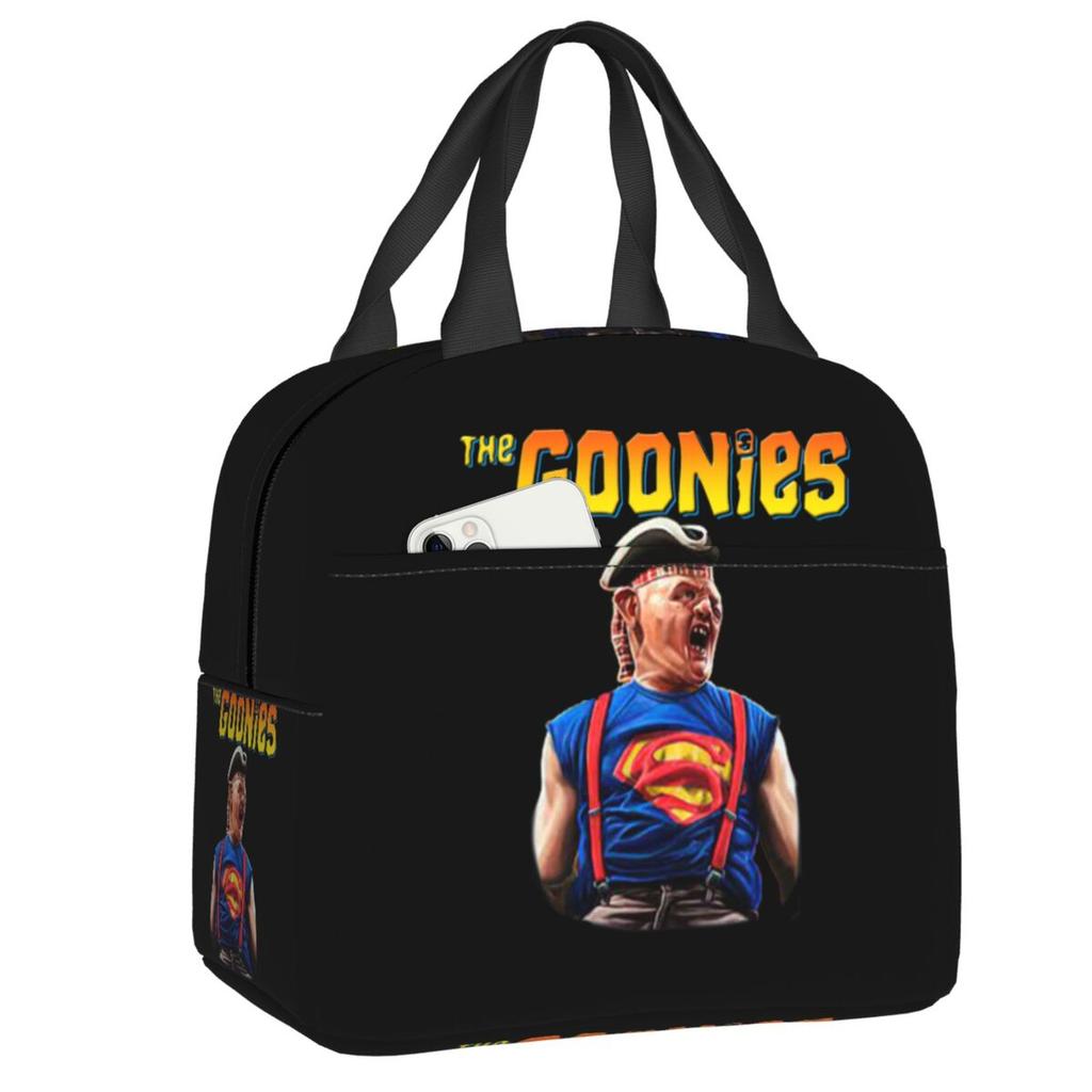 Benutzerdefinierte The Goonies Never Say Die Isolierte Lunchtaschen für Arbeit Schule Horror Abenteuerfilm Wiederverwendbare Thermokühlbox Bento Box