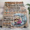 1pc Flannel Bed Blanket, A Letter To My Grandson Pattern Creative Blanket For All Seasons, Warm Cozy Soft Bed Blanket