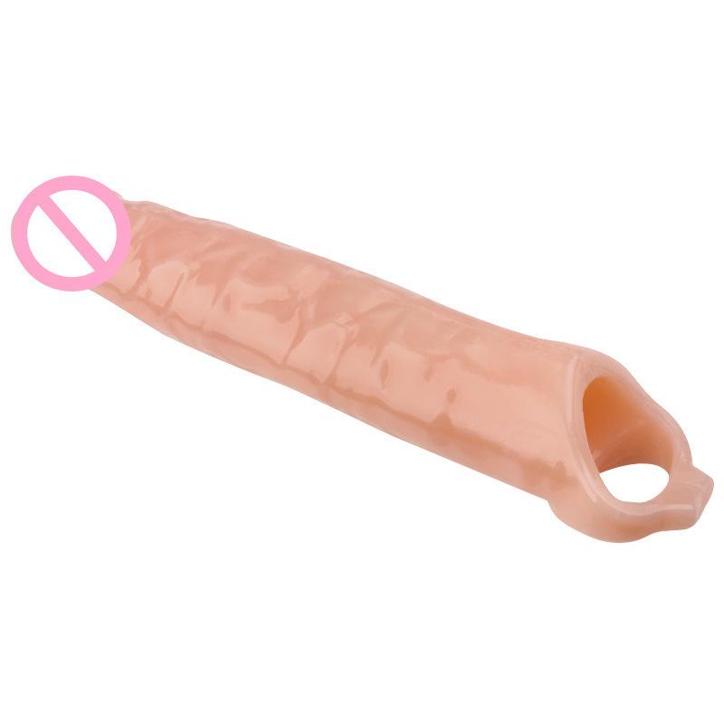 Cross-Border Large Wolf Tooth Crystal Condom - Enhanced Size, Thick Soft Rubber for Men
