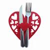 4 PCS Valentine's Day Love Cutlery Bag Set Fork Knife Bag Tableware Holder Bags Perfect for Couples and Special Dinners