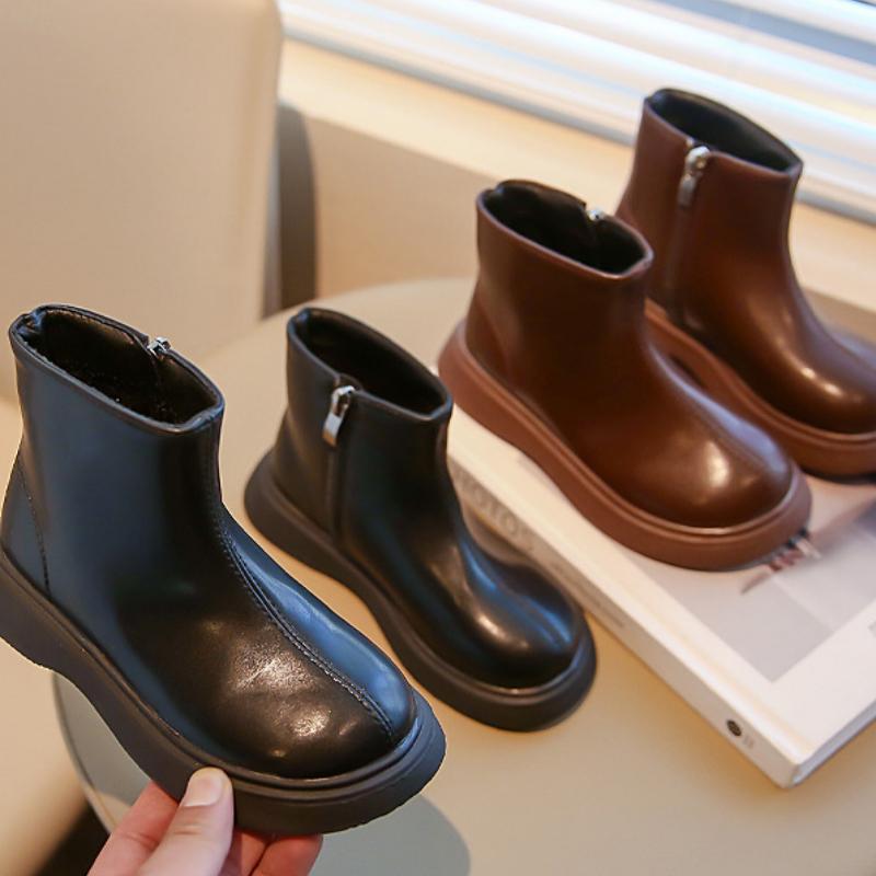 Jenter Martin-støvler høst og vinter nye jenter barnestøvler utenlandske svarte korte støvler vår og høst enkeltstøvler