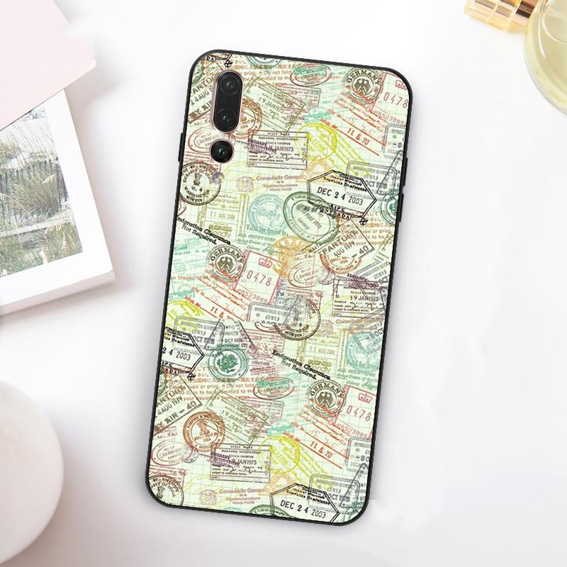 

Passport Travel Stamps For Huawei Nova 11 10 9 SE Y70 Y60 Y90 Y61 Y91 Y73 Y72 12i 11i 8i P30 P40 Lite P60 Pro Case Huawei Nova 5T