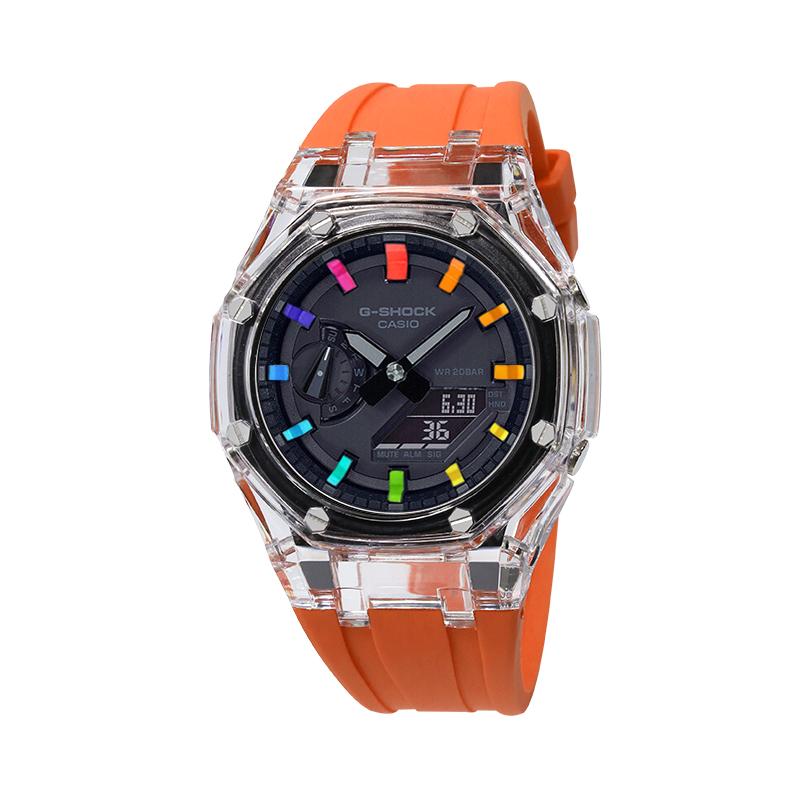 Casio Unisex Liquid Crystal/Analog Dual Display Series Black Watch GA-2100-1A1(Watch4--)