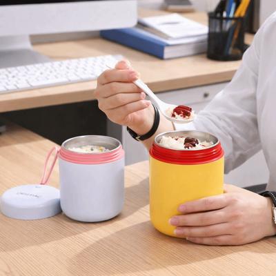Food Grade Stainless Steel Insulated Food Jar with Spoon Leak-Proof Thermal Food Container Portable Insulated Container Home Use