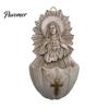 Catholic Wall Ornaments Sacred Heart of Mary Holy Water Font, Vintage Resin Basin Hanging, Religious Decor Ornament for Home Entrance Distressed