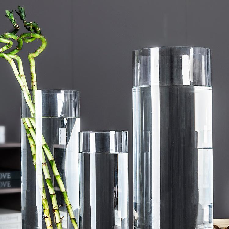 Bardzo Duży Przezroczysty Szklany Wazon do Salonu lub na Stół Jadalny - Idealny do Bambusa, Suszonych Kwiatów i Aranżacji Wodnych