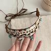 Bohemian Retro Wooden Bead Hand-Woven Belt & Hair Accessory Combo