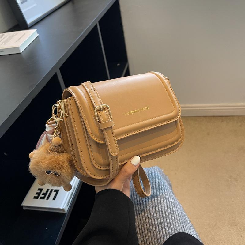 New Minimalist Solid Color Texture Popular Crossbody Bag Multi-layer Niche Women's Versatile Shoulder Bag