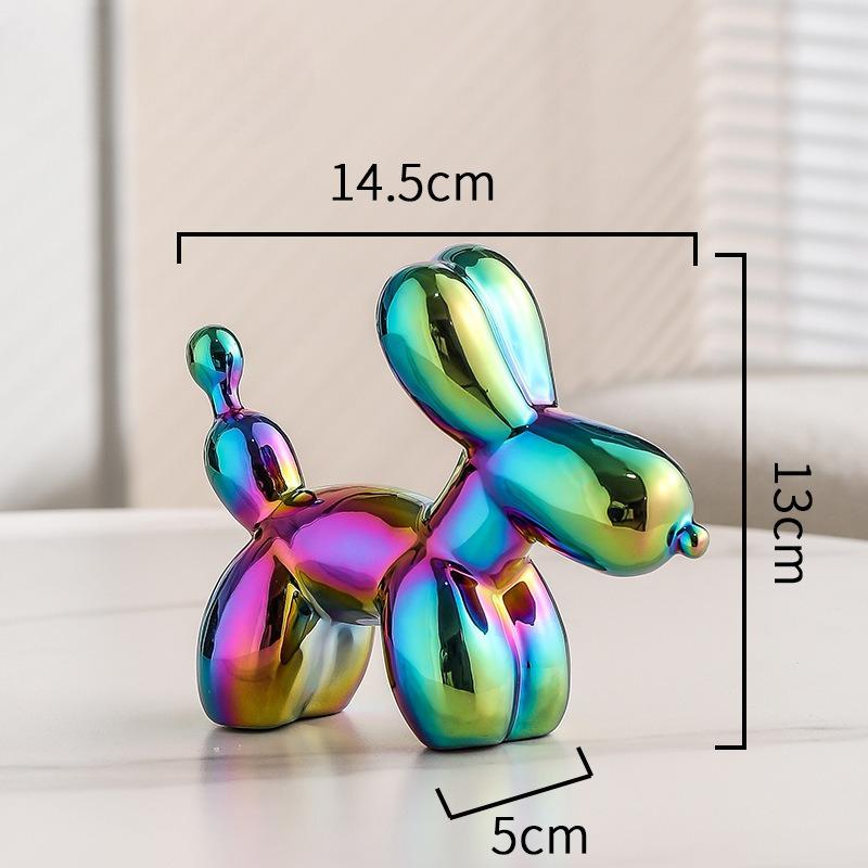 Nordic Ceramic Balloon Dog Abstract Ornament Creative Sculpture Study Room Statue Home Office Accessorie Festival Decoration