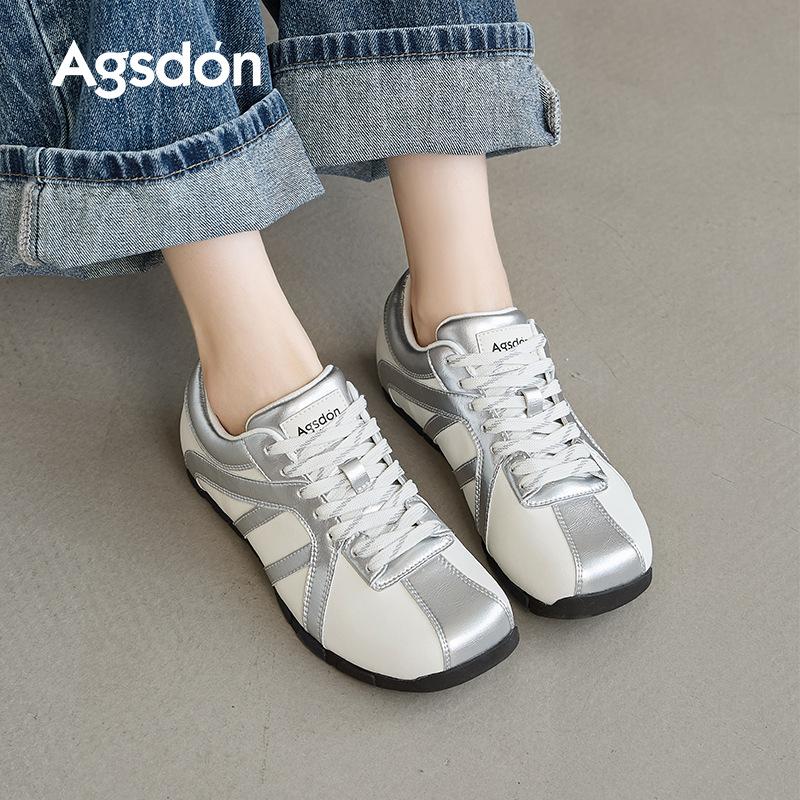 Augustine silver German training shoes women's 2025 new autumn light Forrest Gump board shoes flat-soled retro sports shoes
