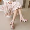 Spring New Lolita Princess Sandals Women's Summer Sweet High Heels Thick Heel Girl Lo Shoes with Skirt