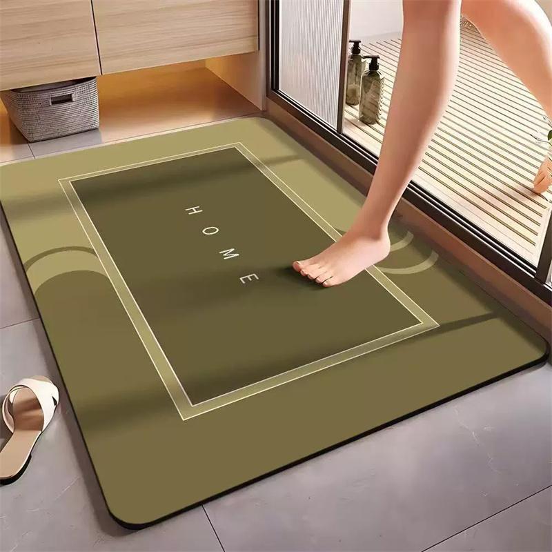 Fast Drying Diatomite Bath Mat Bathroom Foot Mat Bathroom Toilet Absorbent Quick Dry Non Slip Easy Clean Home Decor