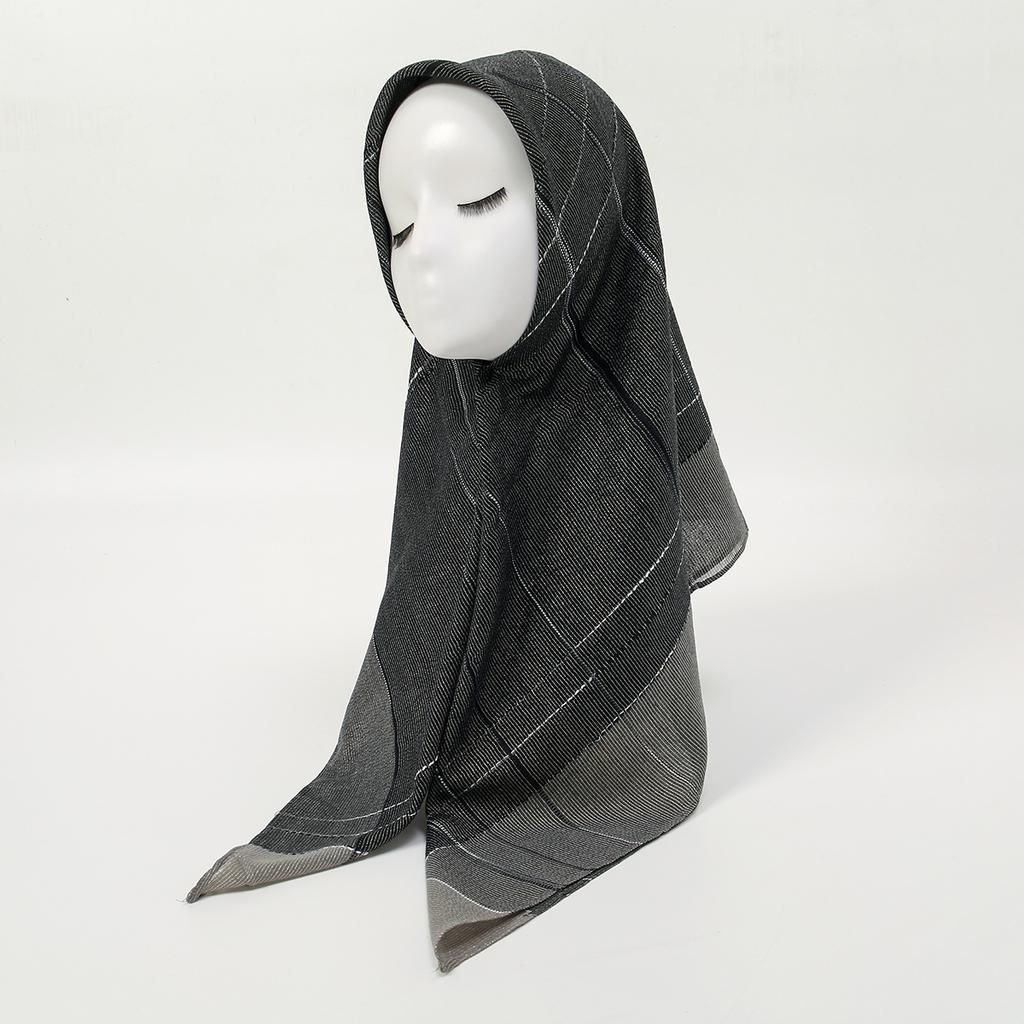 100*100cm Muslim Square Scarf Plaid Pattern Hijab Scarf Woman Muslim Hair/Headwraps Fashion Femme Turban Ramadan Headscarf