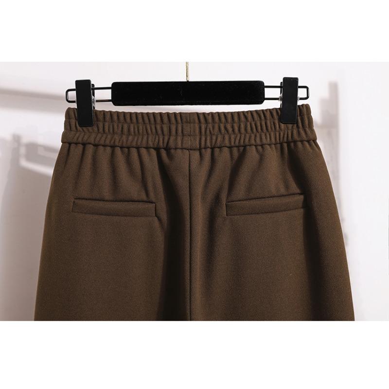 DIMANAF 2024 Plus Size Autumn Winter Women Long Pants New Loose Trousers Solid Harem Elastic Waist Basic Casual Pants