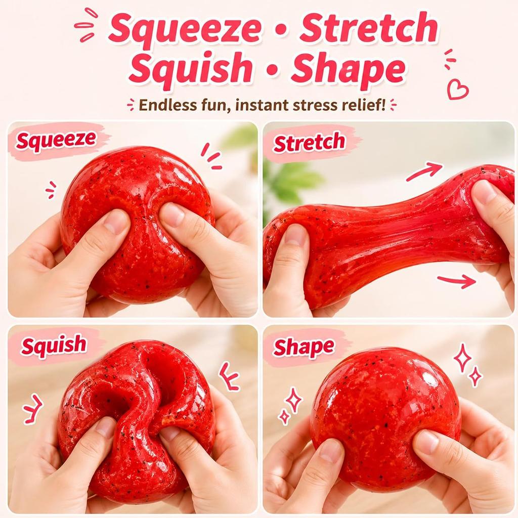 Hot Sale Kiwi & Watermelon Slush Stress Relief Toy Simulation Fruit Squishy Ball Anti-Anxiety Vent Toy Desk Decompression Toy