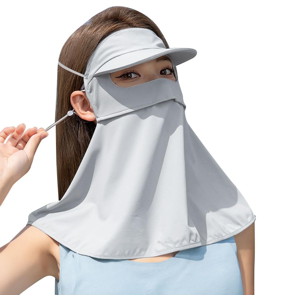 [epicday] Face & Neck Cover with Brim Cool Touch UPF50+ серый