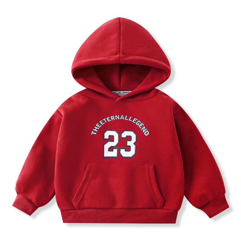 Autumn "THE ETERNAL LEGEND 23" Printed Hoodies Fashionable Casual Sports Long Sleeved Children's Boy and Girl Kids Unisex Hooded Sweatshirts