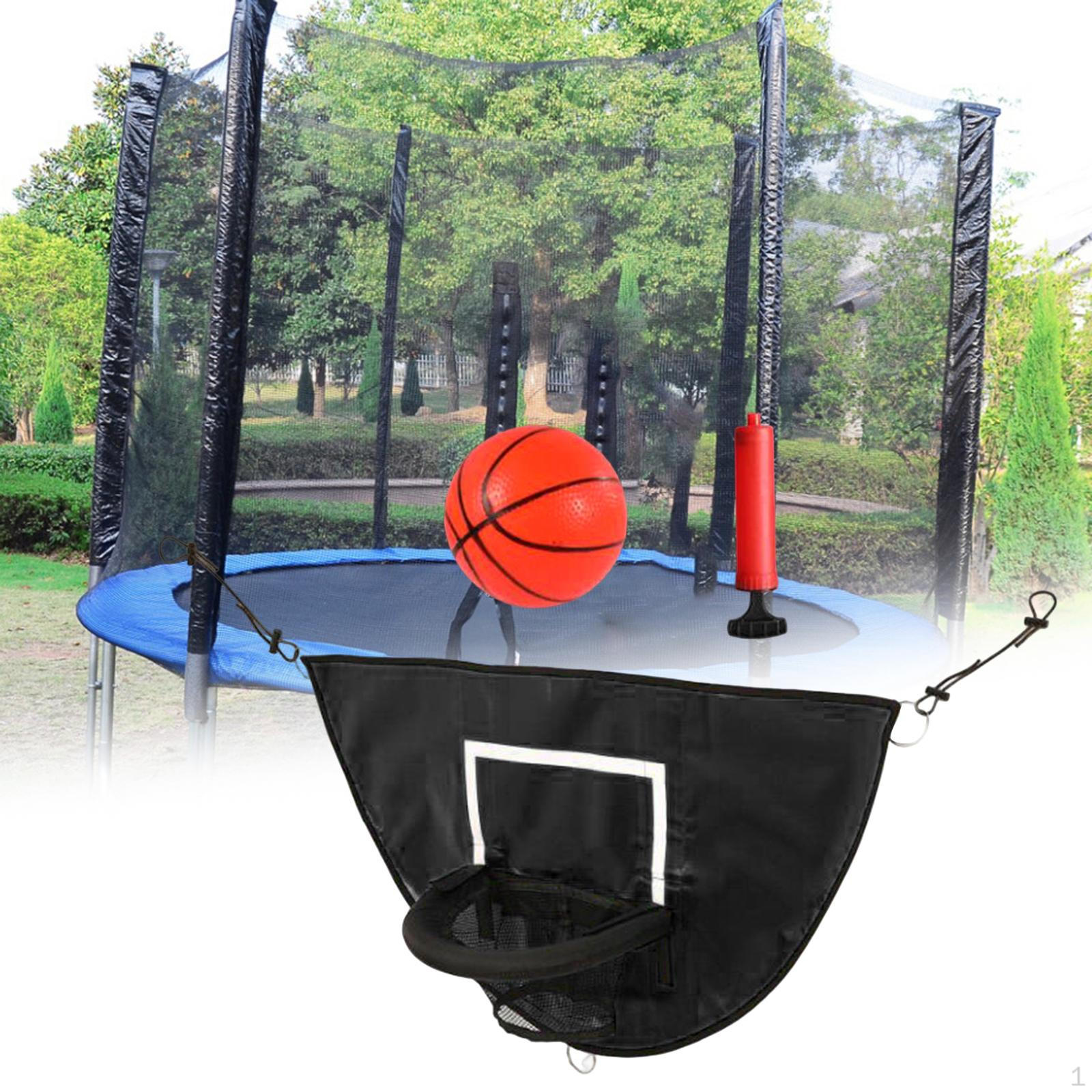 

Basketball Hoop for Trampoline with Ball, Safety Kit, And Universal Mounting Brackets 45cmx35cm