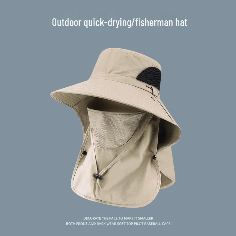 Unisex Summer UV-Protection Outdoor Bucket Hat with Neck Guard for Fishing and Climbing