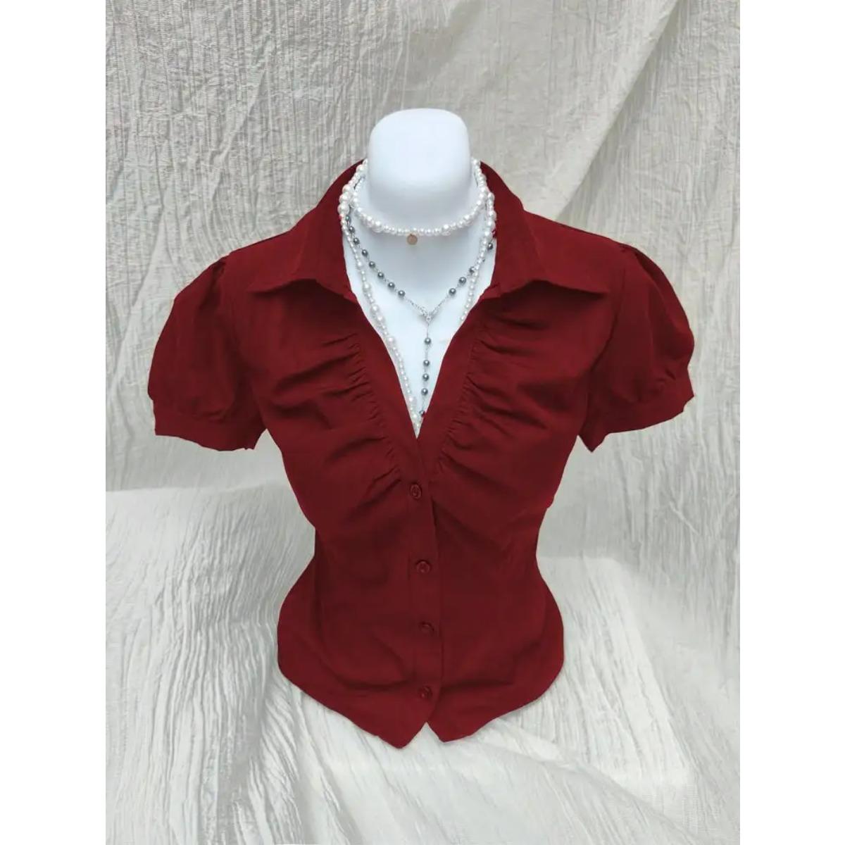 

2KWEIRD Винтажная Эстетика Женская Индивидуальность Y2K Узкая Одежда Модные Рубашки Харадзюку Короткий Рукав Топы Женские Горячие Классические Повседневные Футболки S красный