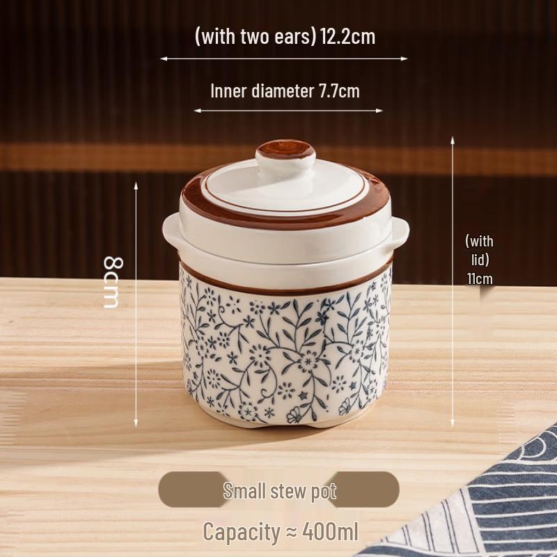 ZISIZ Retro Underglaze Ceramic Stew Pot Set