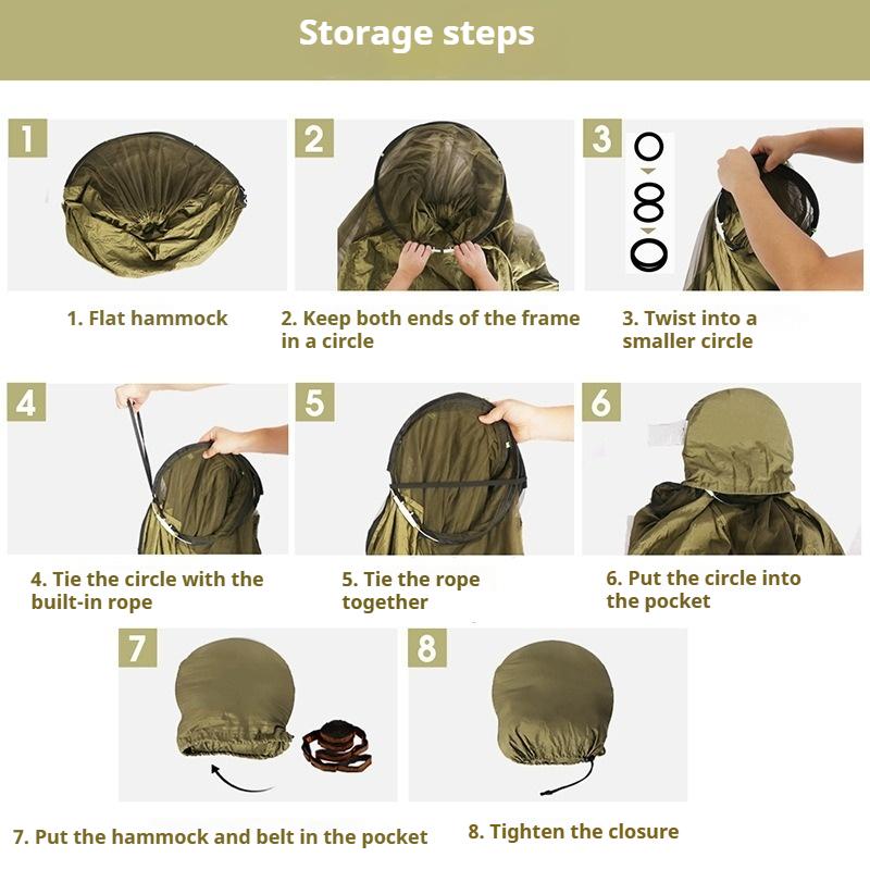 Fully Automatic Quick-opening Hammock with Mosquito Net Outdoor Single Nylon Cloth Mosquito Proof Hammock