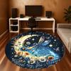 1pc Dragonfly Moon Round Chair mat Area Rug - Non-Slip, Floor Mat for Office, Bedroom, and Indoor Decor c1125634