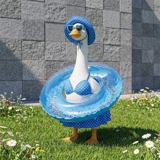 Goose Costume Hawaiian Style Summer Porch Goose Outfit Creative Decorative Clothing