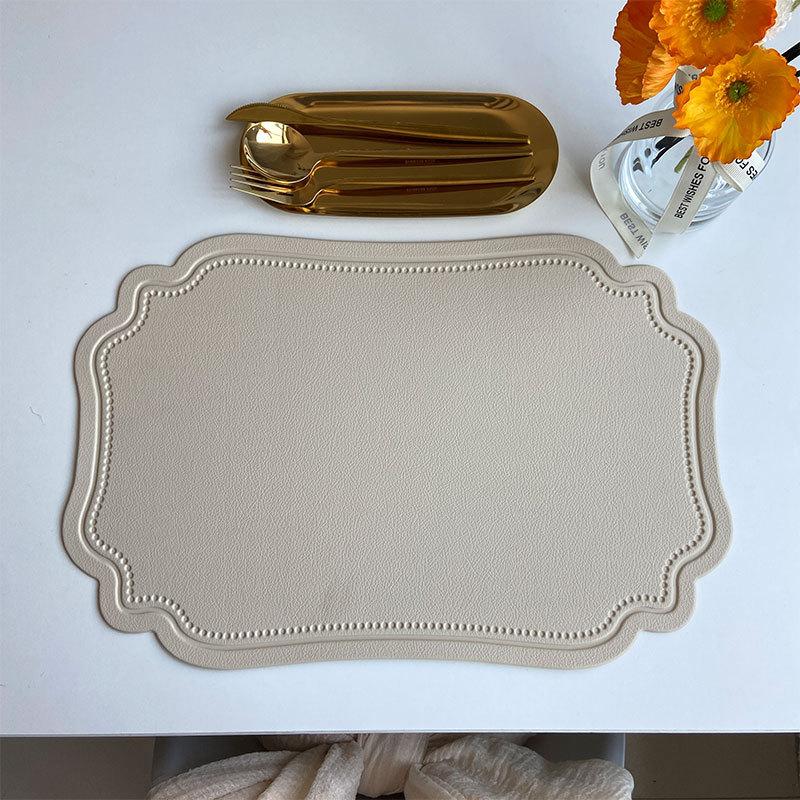 Irregular Tableware Pad Placemat Table Mat for Kitchen Dining Nordic Imitation Leather Insulation Waterproof Non-Slip Place Mats