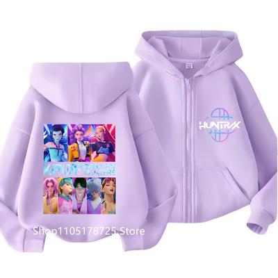 Nuove Felpe con Zip Kawaii Kpop Demon Hunters Felpa Abbigliamento Bambini Bambina Bambino Felpa con Zip Felpa Top Casual per Bebè
