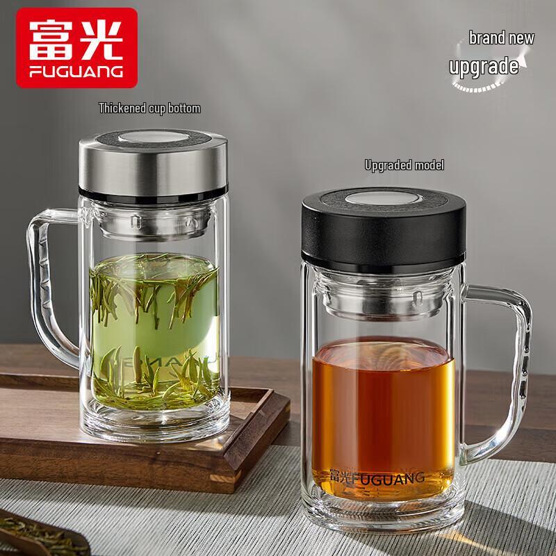 Fuguan Double Wall Glass Tea Infuser Mug