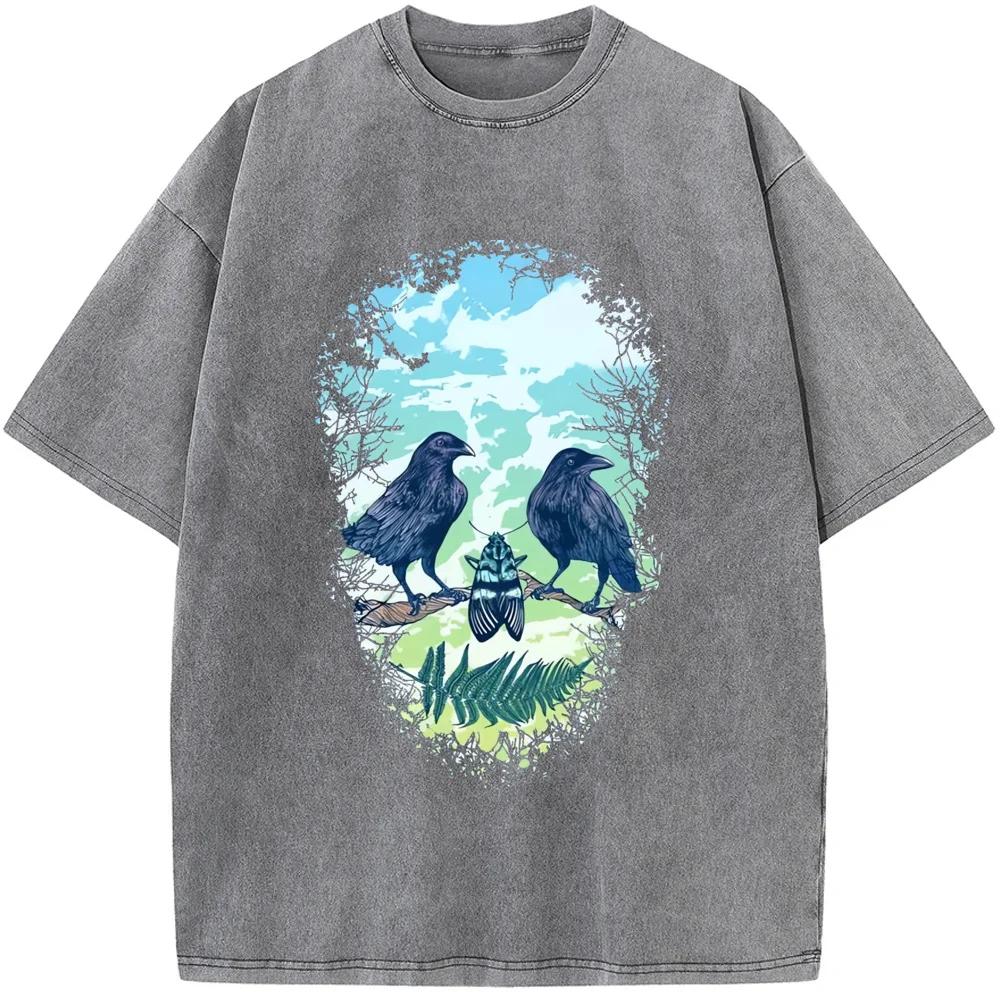 Men Women Casual Fashion Oversized T-shirt Washed Old High Quality T-shirt Vintage Colored Mens T-shirts