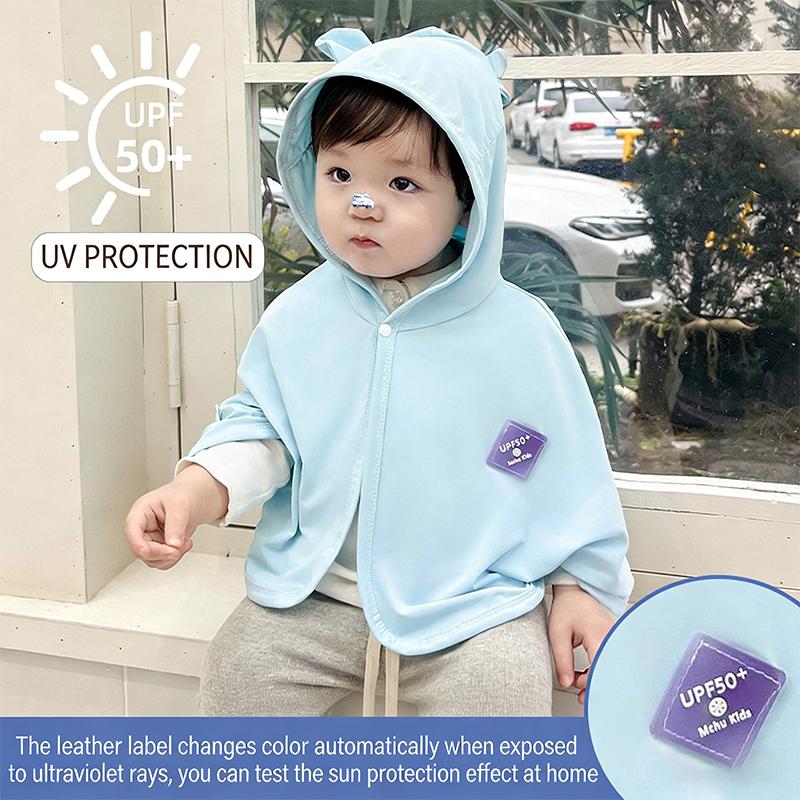  Summer Uv-Protective Ice Silk Stylish Hooded Cape For Boys And Girls Versatile Sun Protection Jacket