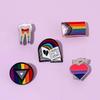 14 Styles LGBT Pride Enamel Pins Rainbow Book Cats Feather Tooth Heart Shape Brooches Lapel Badge Jewelry Gift for Partner Lover