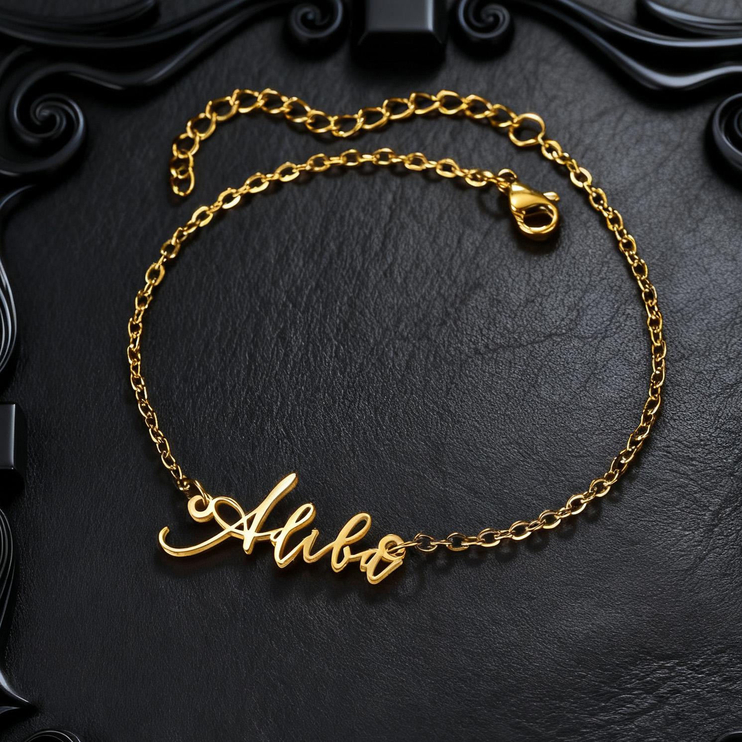 

Atoztide Custom Arabic English Name Necklace Bracelet Stainless Steel Jewelry Set For Women Men NK Chain Choker Christmas Gift Silver color&Send length