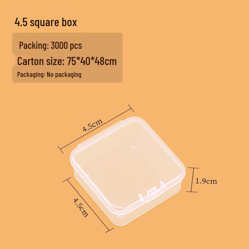 

Square Transparent Plastic Storage Box for Hair Clips and Earplugs