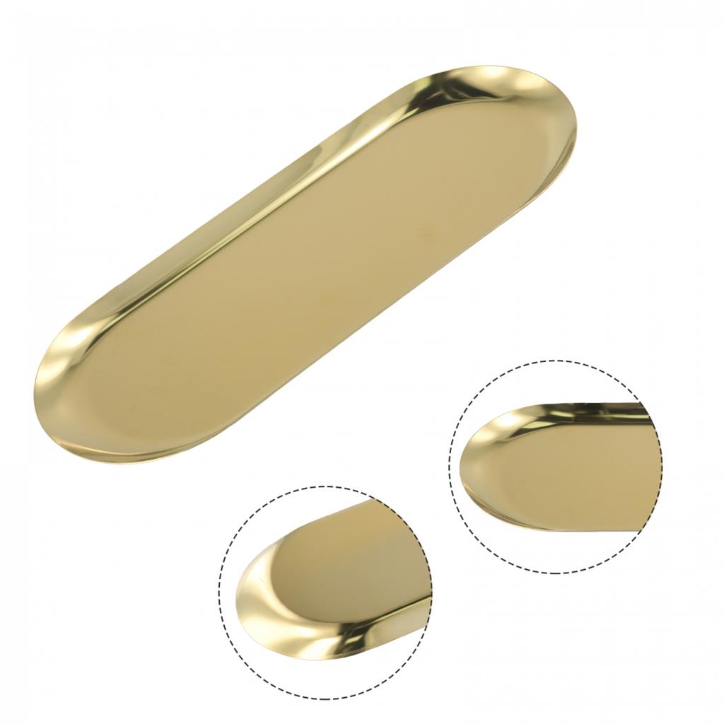 Compact Stainless Steel Tray for Tea Fruit and Jewelry Organization