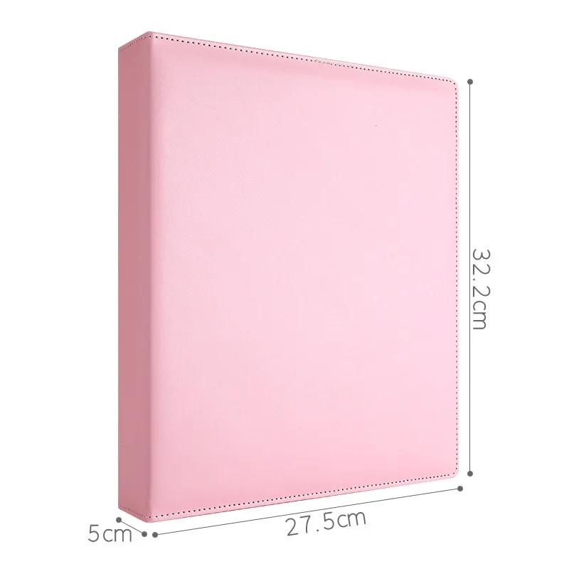 Macaron Binder A4 Kpop Photocard Holder D Ring Large 8/9/10 Grid Photo Card Album PU Leather Korean Idol Postcard Collect Book