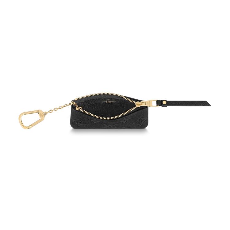 Louis Vuitton Key Pouch Black Monogram Embossed Empreinte Cowhide Leather Women Pouches M80879