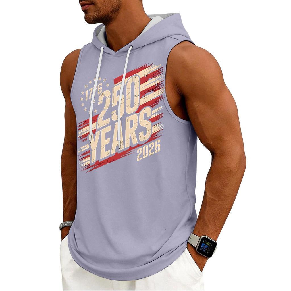 Men's Tank Top Gym Sleeveless Hoodie Shirt Washed Sports Muscle Shirts Fitness Vest With Hood