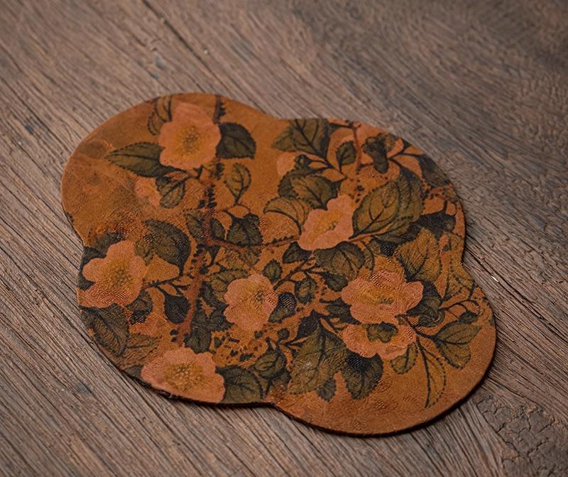 National Style Retro Tea Party, Fragrant Cloud Yarn Double-sided Dry Bubble Table Flag Tablecloth Chinese Zen Tea Mat Teapot Mat