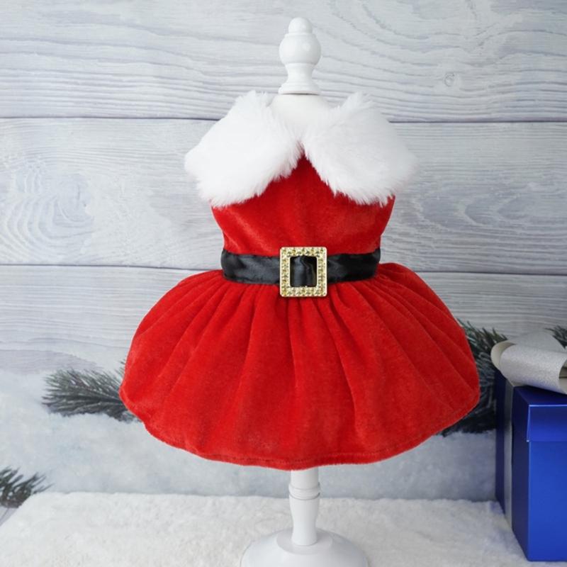 Fashion Dog Clothes Red Dresses Winter Clothes Cute Cats Christmas Photo Props