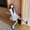 Niche French white dress women's summer new small sleeveless vest bud short skirt