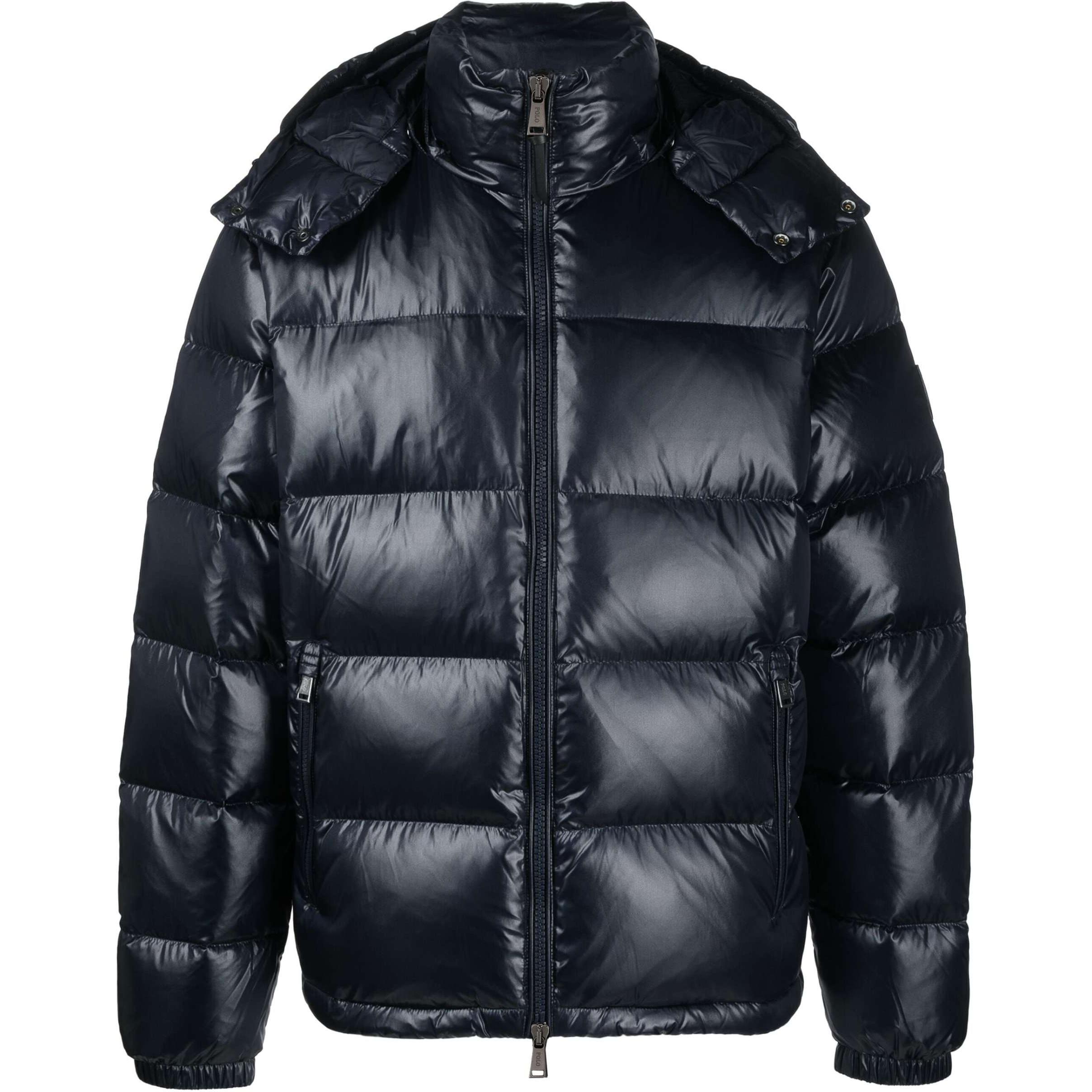 

Polo Ralph Lauren Quilted Detachable Hooded Stand Collar Two-Way Front Zipper Long Sleeve Down Jacket Men outerwear Navy-Blue 710907552-001 XL