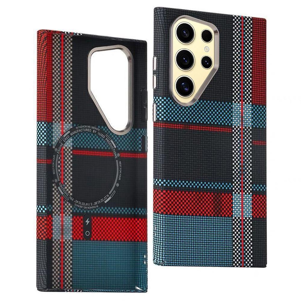 Samsung Galaxy S24 Ultra Case, Carbon Fiber MagSafe, Blue/Red
