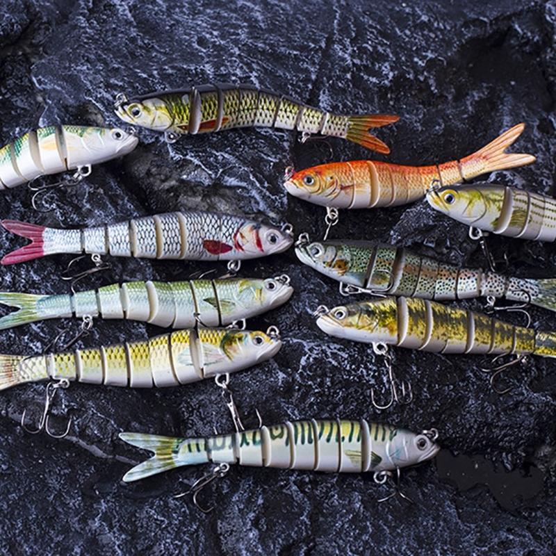 Multi-Section Artificial Fishing Lures Fishhooks Jointed Swimbait Crankbait Fishing Realistic 3D Sinking Swimming Baits