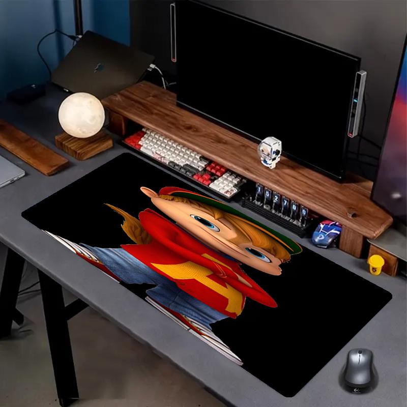 Mouse Pad Tema Alvin e os Esquilos, Base de Borracha Antiderrapante, Multifuncional para Escritório e Decoração de Casa, Perfeito para Personalização do Espaço de Trabalho.