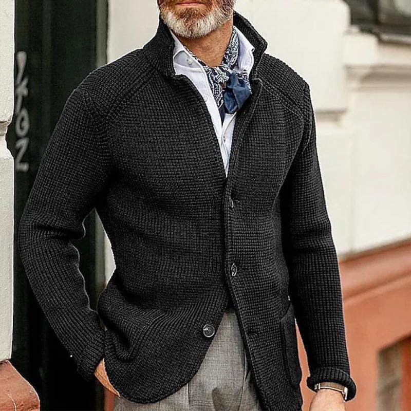 Men S Casual Turn Down Collar Long Sleeve Loose Fit Jacket